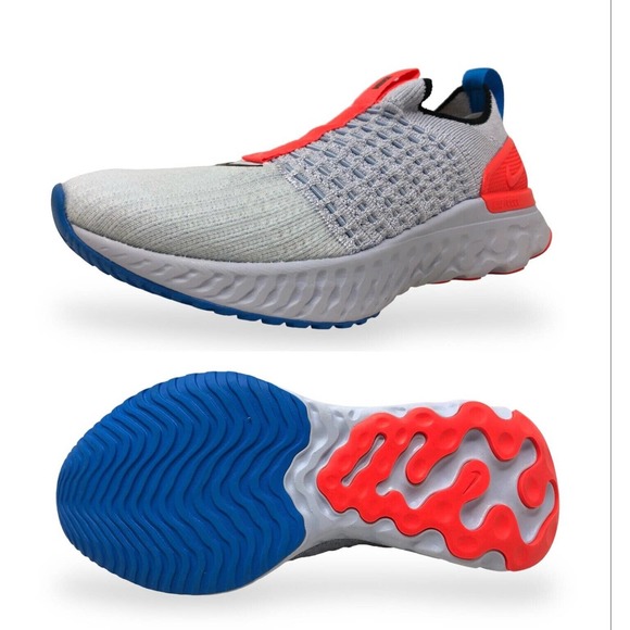 Womens Nike React Phantom Run Flyknit 2 Running Shoe Size 7 Grey/Blue DV2179 001 - Picture 1 of 9